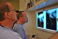 Drs. Barstad and Radasch review radiographs