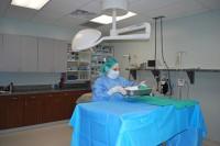 Dr. Gouldin preparing for surgery
